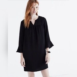 Madewell Starland Bell Sleeve Mini Dress Black, Sz S